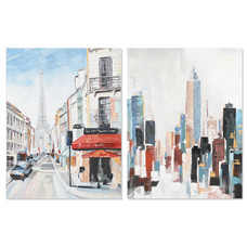 CUADRO LIENZO 90X3,7X120 PARIS NEW YORK 2 SURT. CUADRO LIENZO 90X3,7X120 PARIS NEW YORK 2 SURT.