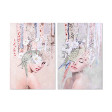 CUADRO LIENZO 80X3X120 CHICA GUACAMAYO 2 SURT. CUADRO LIENZO 80X3X120 CHICA GUACAMAYO 2 SURT.