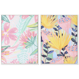 CUADRO PS LIENZO 60X4X80 HOJAS ENMARCADO 2 SURT.