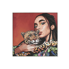 CUADRO LIENZO PS 100X3,5X100 CHICA LEOPARDO