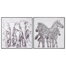 CUADRO LIENZO 100X3,5X100 ELEFANTES CEBRA 2 SURT.