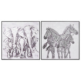 CUADRO LIENZO 100X3,5X100 ELEFANTES CEBRA 2 SURT.