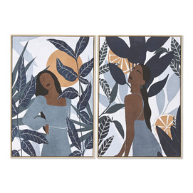 CUADRO PS LIENZO 63X4,5X93 CHICA HOJAS 2 SURT.