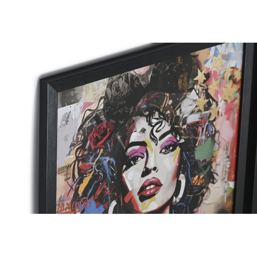 CUADRO SET 4 LIENZO MDF 30X2X30 CHICA MULTICOLOR