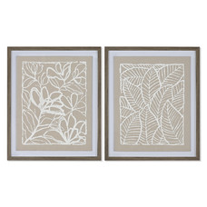 CUADRO LIENZO LINO 50X4X60 HOJAS 3D 2 SURT.