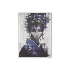 CUADRO LIENZO PS 103X4X143 GEISHA ENMARCADO AZUL