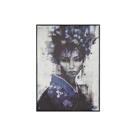 CUADRO LIENZO PS 103X4X143 GEISHA ENMARCADO AZUL