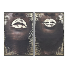 CUADRO LIENZO PS 83X4X123 LABIOS DORADO 2 SURT.