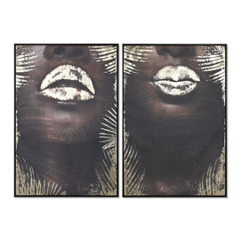 CUADRO LIENZO PS 83X4X123 LABIOS DORADO 2 SURT.