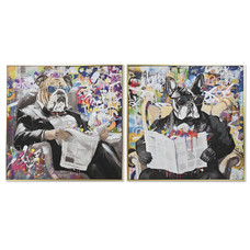 CUADRO LIENZO PS 82,5X3,5X82,5 PERRO URBAN 2 SURT.