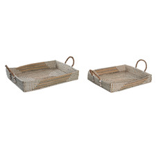 BANDEJA DECORACION SET 2 SEAGRASS 52X38X15 NATURAL