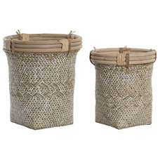 CESTA SET 2 RATAN PAJA 20X20X24 DECAPE NATURAL