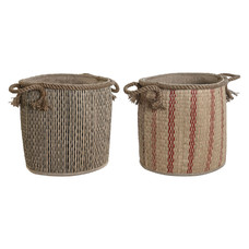 CESTA FIBRA YUTE 30X30X36 PLEGABLE 2 SURT.