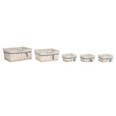 CESTA SET 5 POLIESTER ALGODON 48X38X13 PECES BEIGE