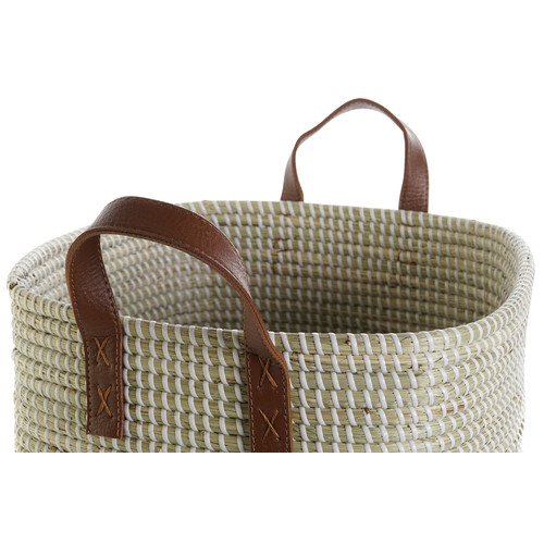 CESTA SET 2 SEAGRASS PU 38X38X35 NATURAL
