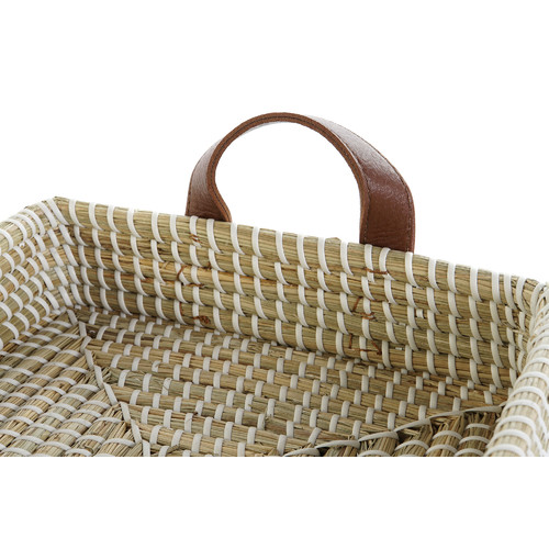 BANDEJA DECORACION SET 2 SEAGRASS PU 41X32X9