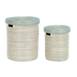 CESTA SET 2 SEAGRASS 44X44X51 TAPA NATURAL