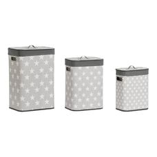 CESTA ROPA SET 3 BAMBU 40X30X60 ESTRELLAS