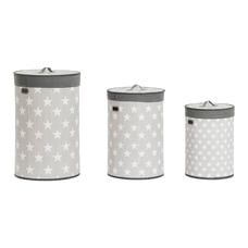CESTA ROPA SET 3 BAMBU 38X38X60 ESTRELLAS