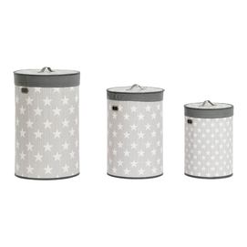 CESTA ROPA SET 3 BAMBU 38X38X60 ESTRELLAS