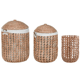 CESTA ROPA SET 3 FIBRA LINO 46X46X69 NATURAL