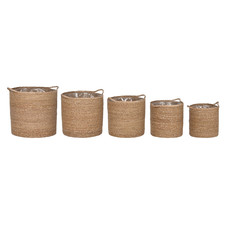 CESTA SET 5 FIBRA 37X37X41 NATURAL