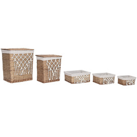 CESTA ROPA SET 5 MIMBRE ALGODON 47X35X55 NATURAL
