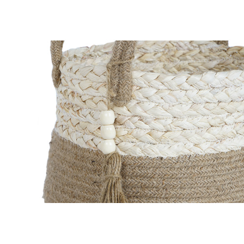 CESTA SET 3 MAIZ TRENZADO YUTE 41X30X33 CON ASAS