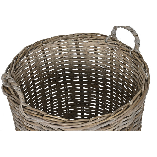 CESTA SET 4 MIMBRE 50X50X58 CON ASA GRIS CLARO