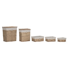CESTA ROPA SET 5 MIMBRE ALGODON 47X35X55 BEIGE