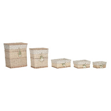 CESTA ROPA SET 5 MIMBRE ALGODON 47X35X55 NATURAL