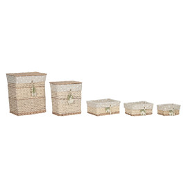 CESTA ROPA SET 5 MIMBRE ALGODON 47X35X55 NATURAL