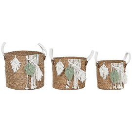 CESTA SET 3 FIBRA ALGODON 33X33X27 NATURAL