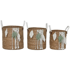 CESTA SET 3 FIBRA ALGODON 38X38X35 NATURAL
