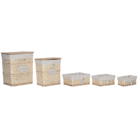 CESTA ROPA SET 5 MIMBRE ALGODON 47X36X55 CREMA
