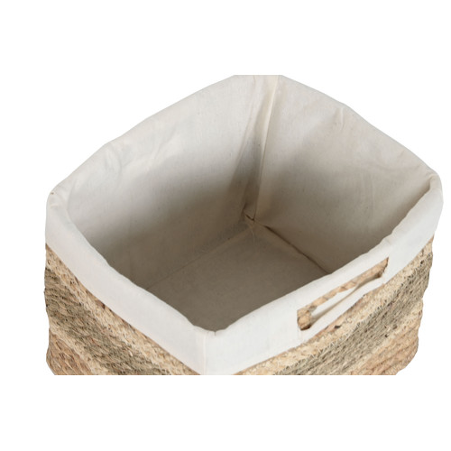 CESTA SET 3 SEAGRASS TELA 40X33X28 NATURAL
