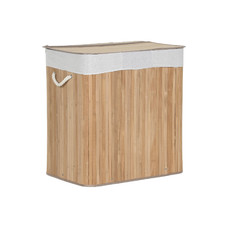 CESTA ROPA BAMBU 60X40X60 140L 3 COMPARTIMENTOS