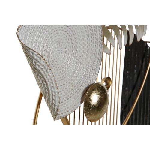 DECORACION METAL 56X8,5X55 ABSTRACTO DORADO