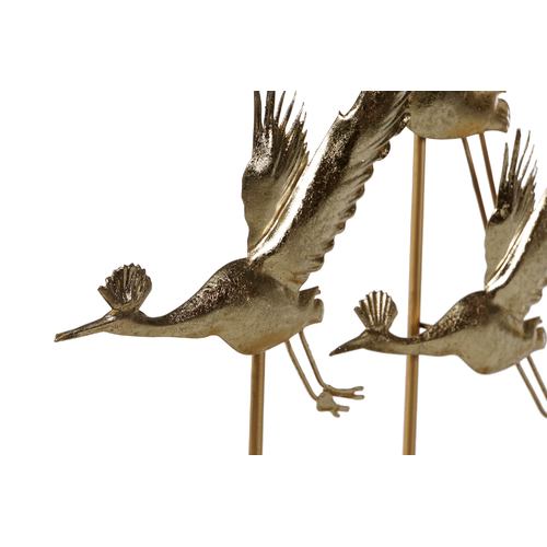 DECORACION METAL 64X8,6X51 GARZAS DORADO