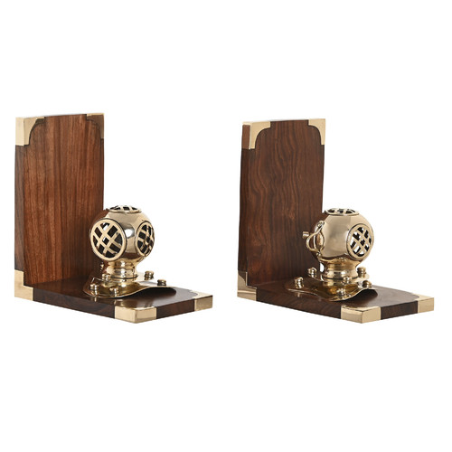 SUJETALIBROS SET 2 LATON 30X10X16 ESCAFANDRA