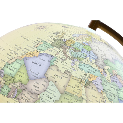 GLOBO TERRAQUEO PVC 26X25X34 CON LUZ MARRON