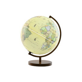 GLOBO TERRAQUEO PVC 26X25X34 CON LUZ MARRON