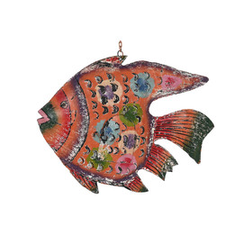 DECORACION METAL 63X9X46 PEZ MULTICOLOR