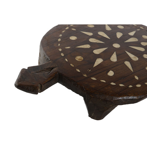 CENTRO MESA TECA 26X26X4 TARACEA ANTIGUO SURTIDO