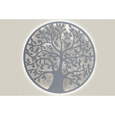 DECORACION PARED LED METAL 99X2X99 ARBOL BLANCO