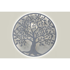 DECORACION PARED LED METAL 99X2X99 ARBOL BLANCO