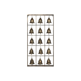DECORACION PARED METAL 50X7,5X96,5 CAMPANAS DORADO