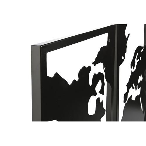 DECORACION PARED SET 3 METAL 90X2X60 MAPA NEGRO