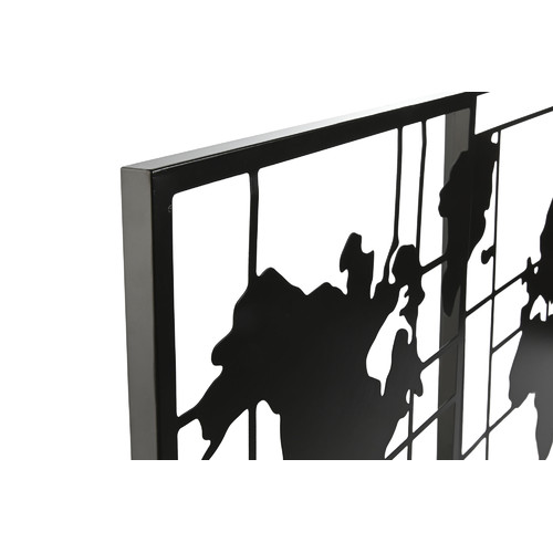 DECORACION PARED SET 3 METAL 120X2X65 MAPA NEGRO