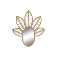 ESPEJO RATAN ESPEJO 60X2X67 HOJAS NATURAL MARRON